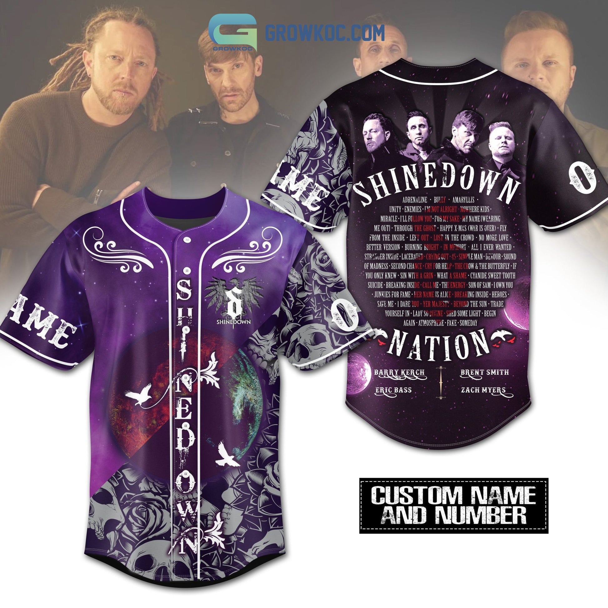 Shinedown Nation Personalized Baseball Jersey baseball jersey product view 1