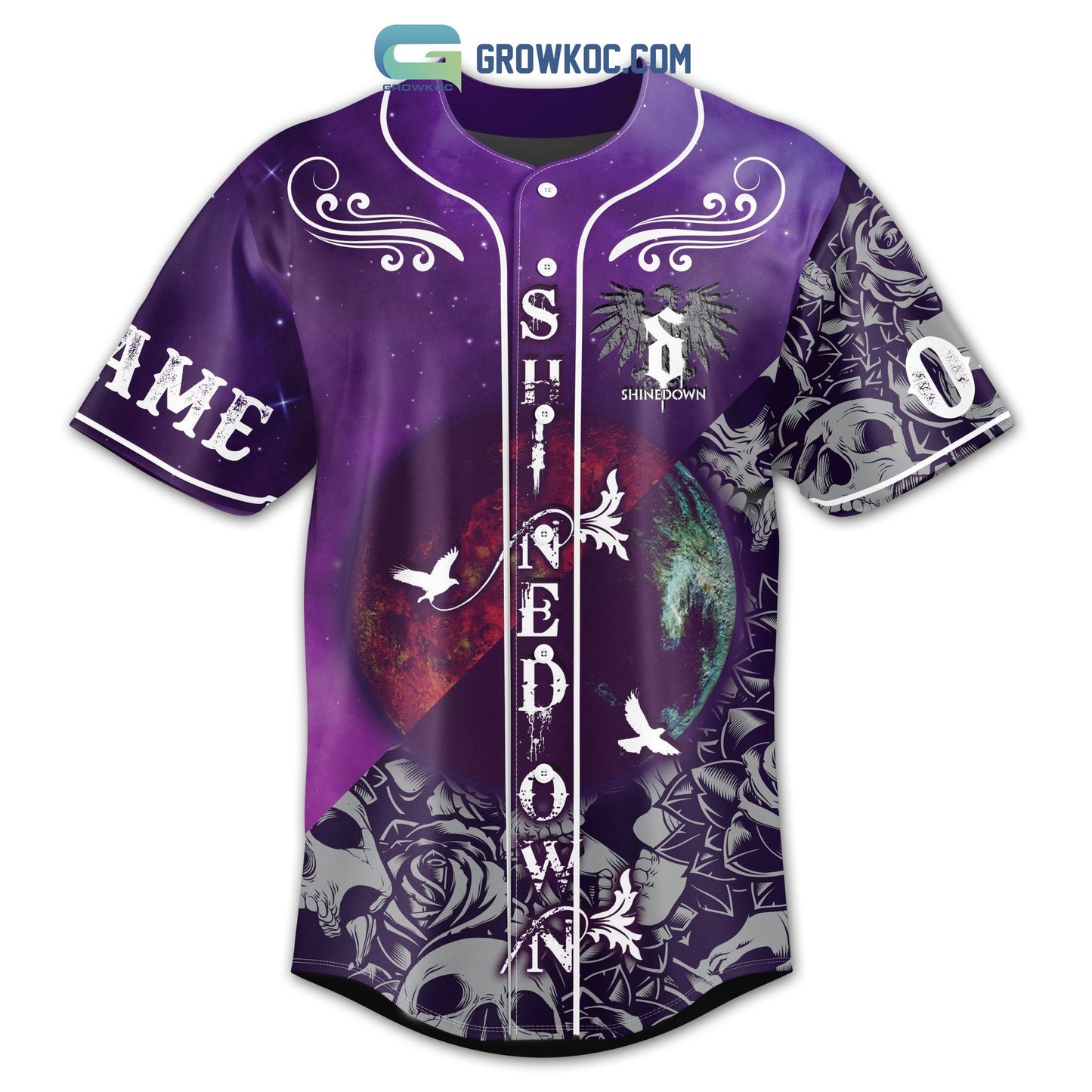 Shinedown Nation Personalized Baseball Jersey baseball jersey product view 2