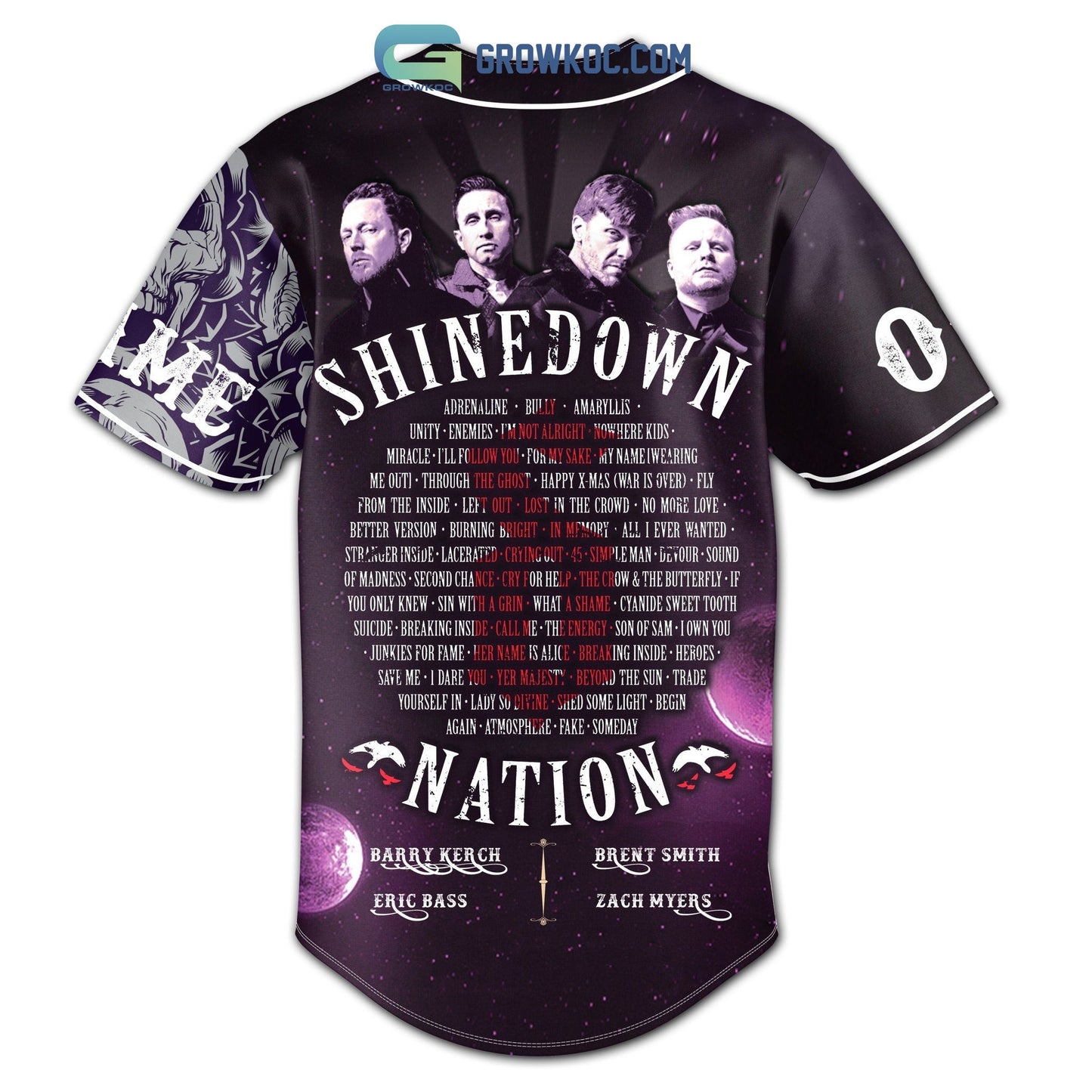 Shinedown Nation Personalized Baseball Jersey baseball jersey product view 3