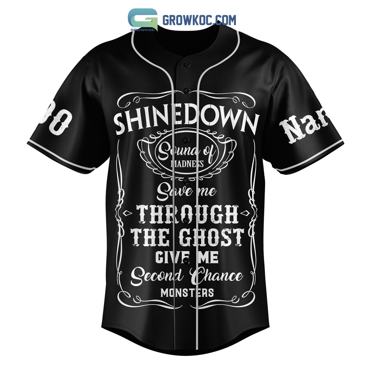 Shinedown The Ghost Give Me Second Chance Monsters Personalized Baseball Jersey baseball jersey product view 2
