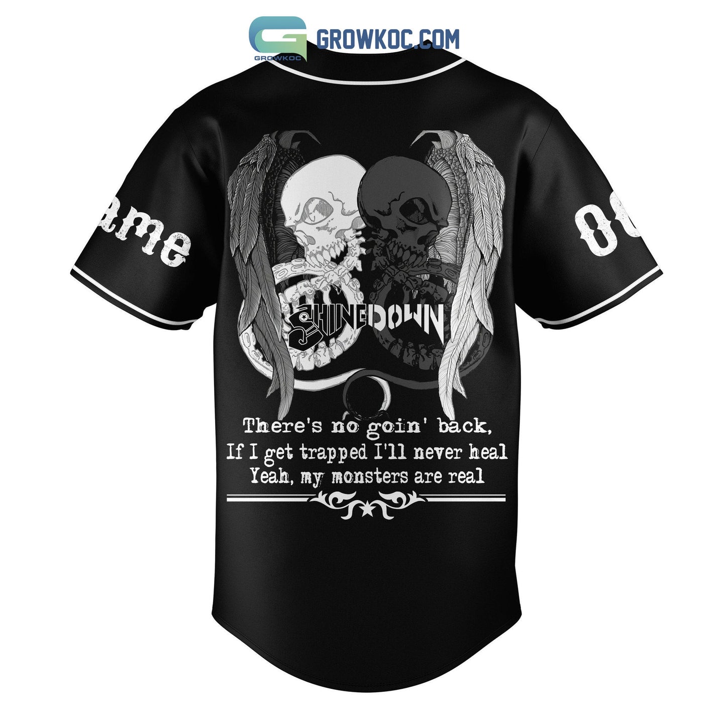 Shinedown The Ghost Give Me Second Chance Monsters Personalized Baseball Jersey baseball jersey product view 3