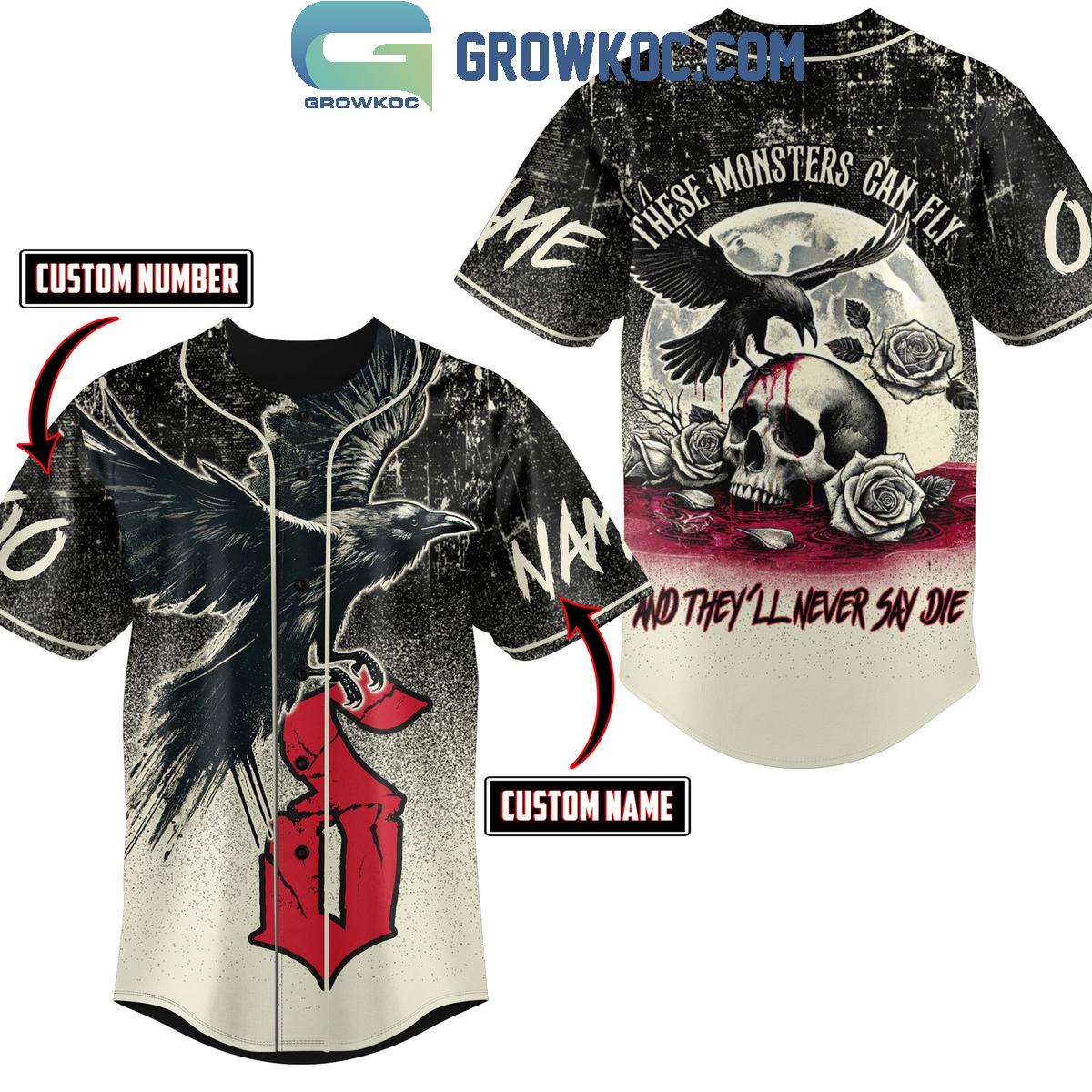 Shinedown These Monster Can Fly And They’ll Never Say Die Personalized Baseball Jersey baseball jersey product view 1