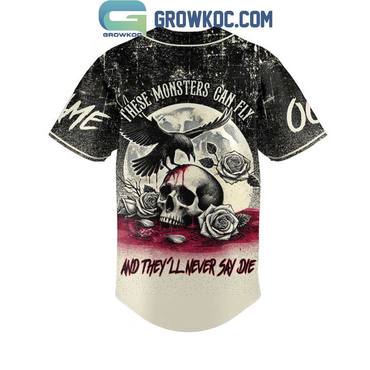 Shinedown These Monster Can Fly And They’ll Never Say Die Personalized Baseball Jersey baseball jersey product view 3