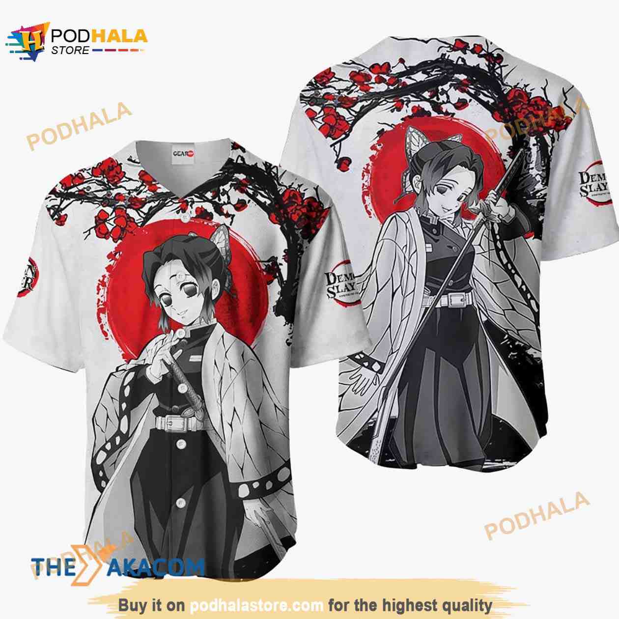 Shinobu Kocho Kimetsu Anime Japan Style 3D Baseball Jersey Shirt baseball jersey product view 1