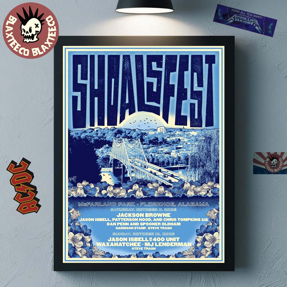 Shoals Fest 2025 In Florence Alabama Official Lineup Poster At McFarland Park On October 11 2025 Home Decor Poster Canvas - T-Shirt, Sweatshirt, Hoodie