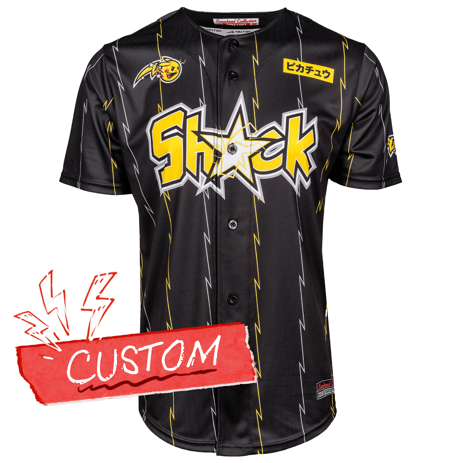 Shock PokéLeague Lifestyle Baseball Jersey *CUSTOM* baseball jersey product view 1