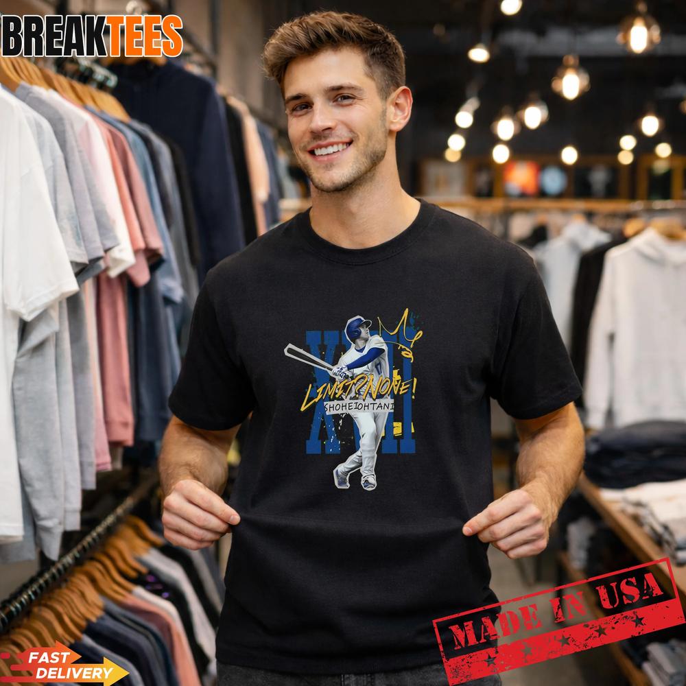 Shohei Ohtani No Limit T-Shirt  Los Angeles Dodgers Baseball Fan Apparel Unisex T-shirt, Sweatshirt, Hoodie, Long Sleeve Tee - T-Shirt, Sweatshirt, Hoodie