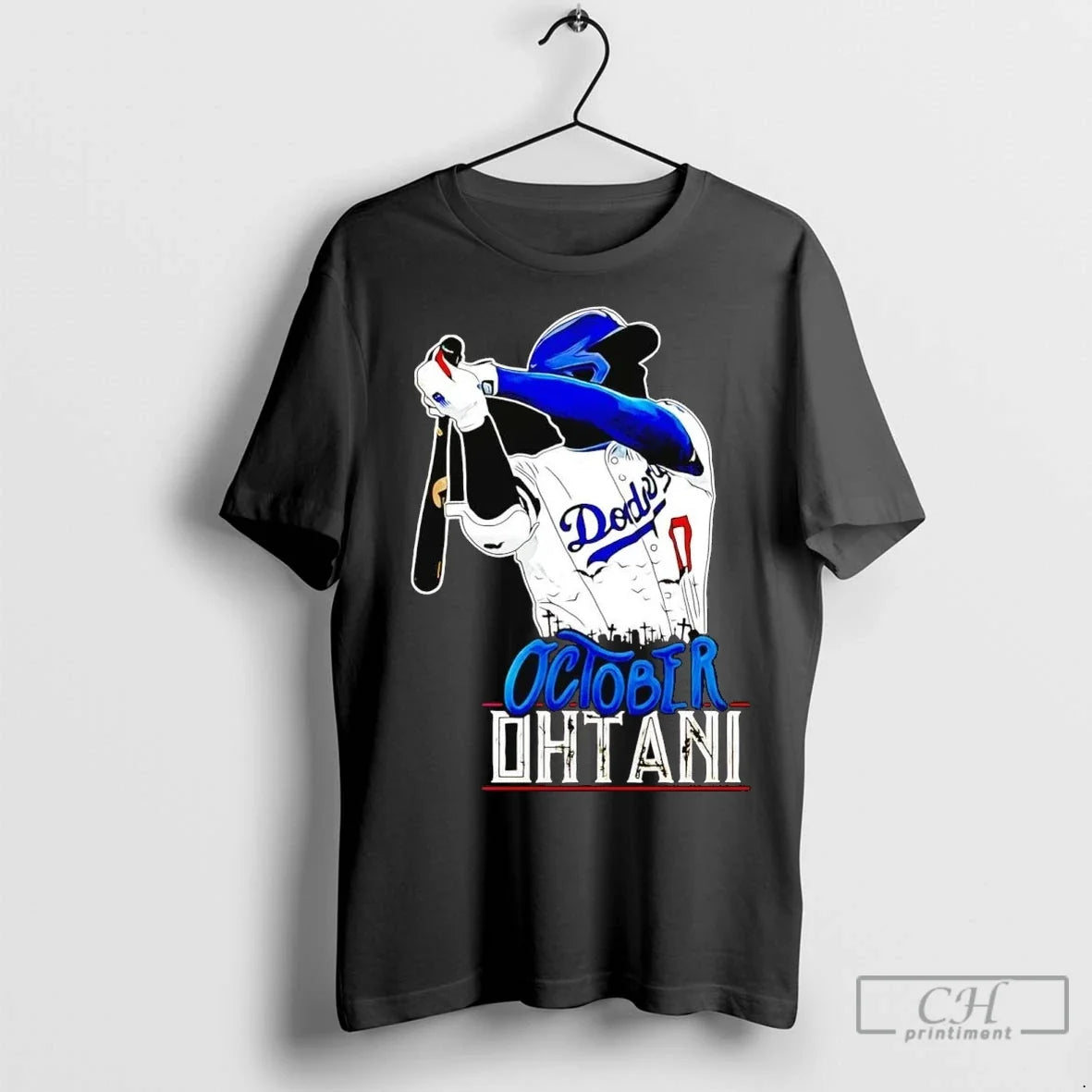Shohei Ohtani Batting Dodgers October Ohtani T Shirts Unisex T-shirt, Sweatshirt, Hoodie, Long Sleeve Tee - T-Shirt, Sweatshirt, Hoodie