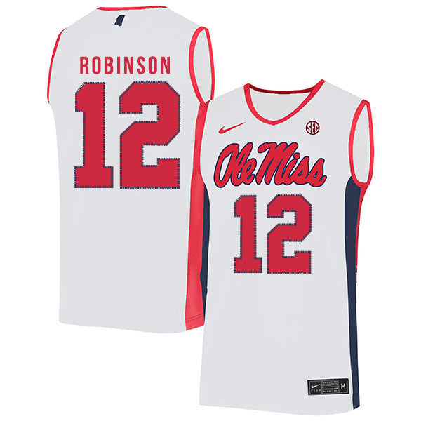 Shon Robinson 12 White College Football Jersey football jersey product view 1
