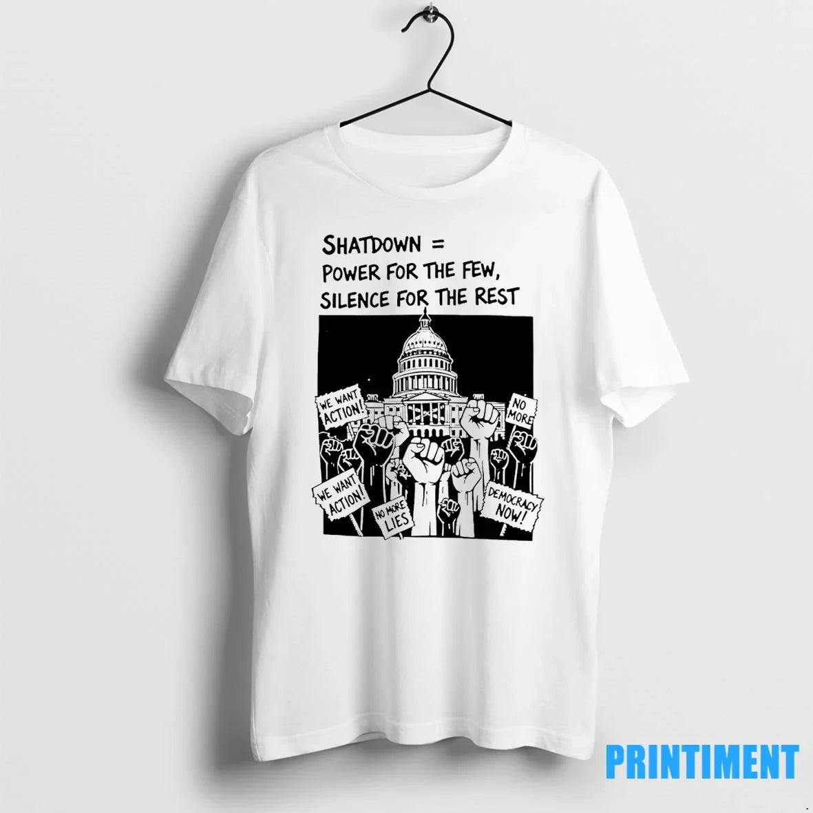 Shutdown Power For The Few Silence For The Rest Government Shutdown Tshirts Sweater Unisex T-shirt, Sweatshirt, Hoodie, Long Sleeve Tee - T-Shirt, Sweatshirt, Hoodie