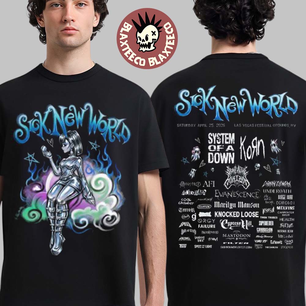Sick New World 2026 Las Vegas Festival Merch On April 25 2026 Full Lineup Chrome Girl T-Shirt - T-Shirt, Sweatshirt, Hoodie