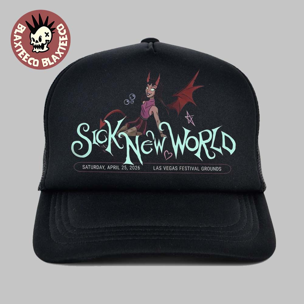 Sick New World 2026 Las Vegas Festival Merch On April 25 2026 Trucker Hat Unisex T-shirt, Sweatshirt, Hoodie, Long Sleeve Tee - T-Shirt, Sweatshirt, Hoodie