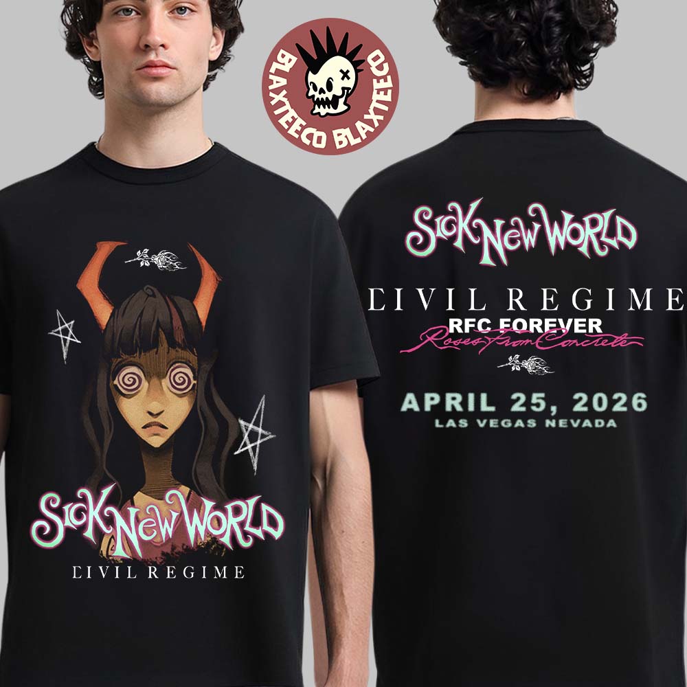 Sick New World 2026 Las Vegas Festival X Civil Regime Merch On April 25 2026 The Devil Girl Face T-Shirt - T-Shirt, Sweatshirt, Hoodie