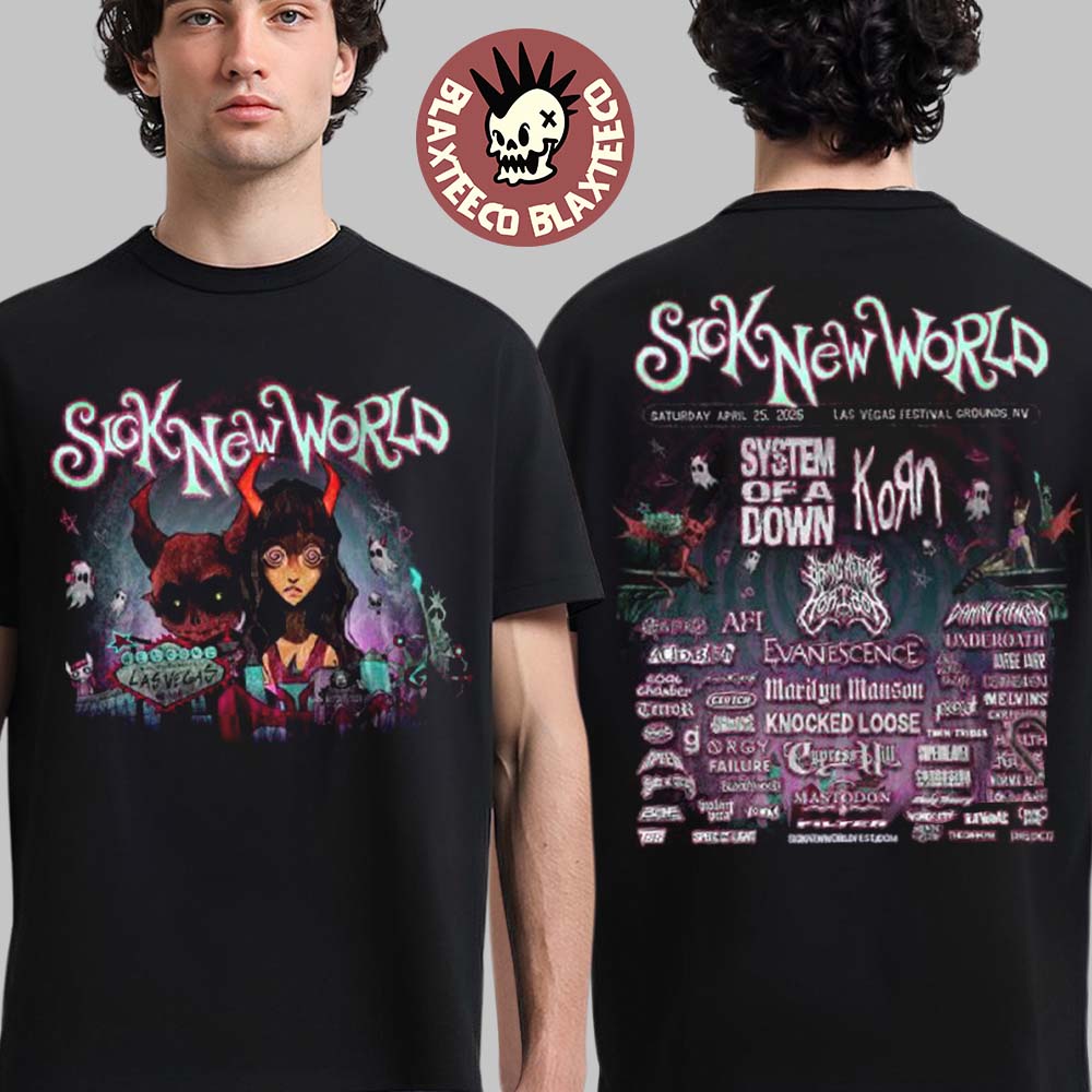 Sick New World Las Vegas 2026 Festival Merch Tee At Las Vegas Festival Grounds On April 25 2026 Red Devil Two Sided T-Shirt - T-Shirt, Sweatshirt, Hoodie