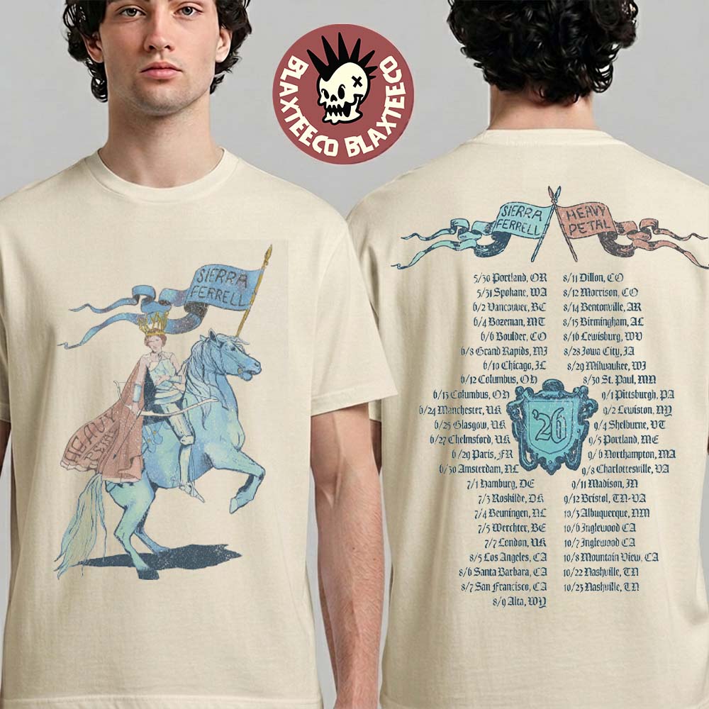 Sierra Ferrell Heavy Petal Tour 2026 Merch Knight Tour T-Shirt Unisex T-shirt, Sweatshirt, Hoodie, Long Sleeve Tee - T-Shirt, Sweatshirt, Hoodie
