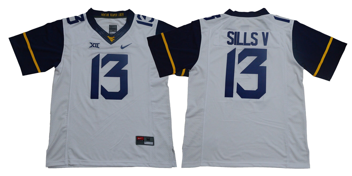 Sills V 13 White College Football Jersey football jersey product view 1
