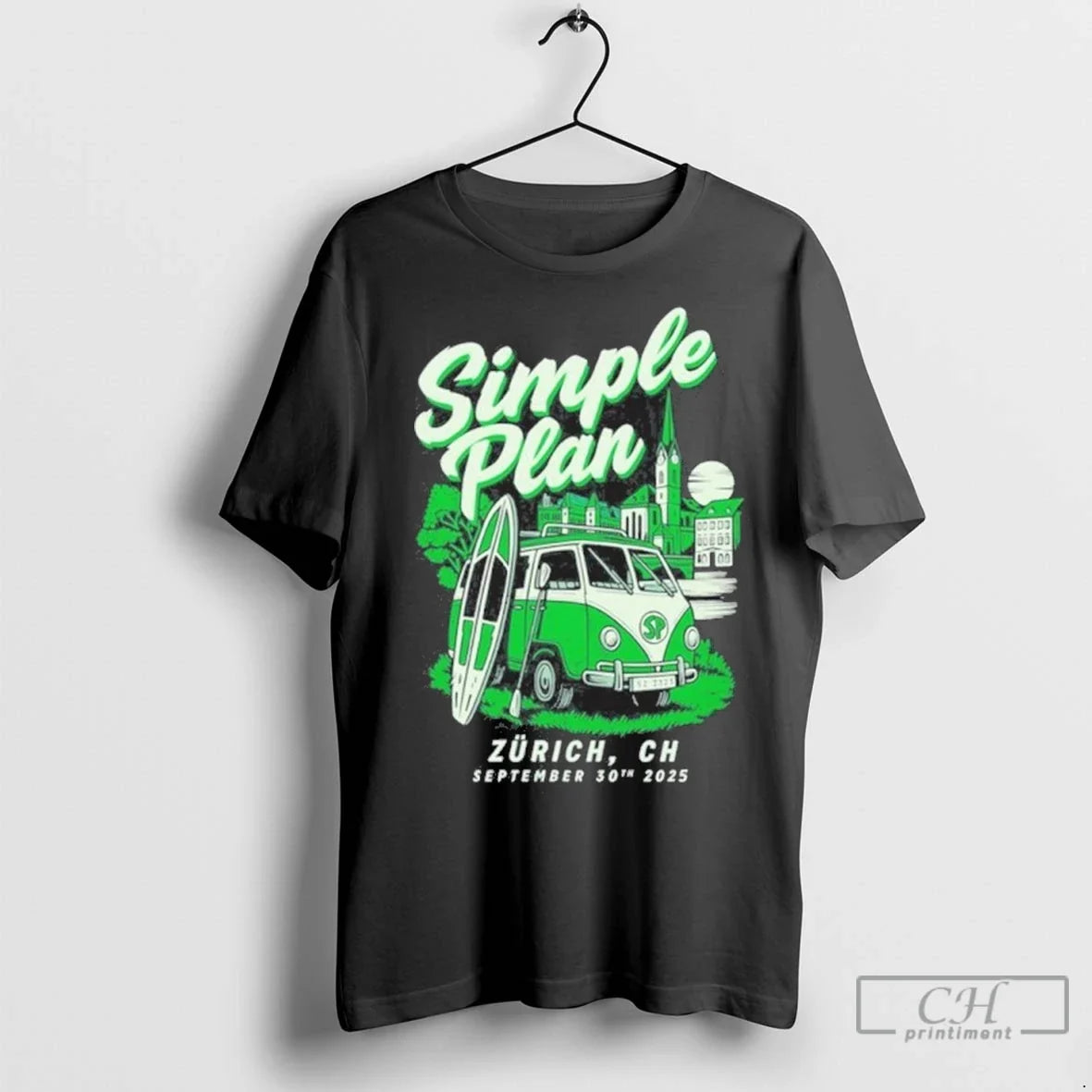 Simple Plan Sep 30 2025 Zurich Ch T Shirts Unisex T-shirt, Sweatshirt, Hoodie, Long Sleeve Tee - T-Shirt, Sweatshirt, Hoodie