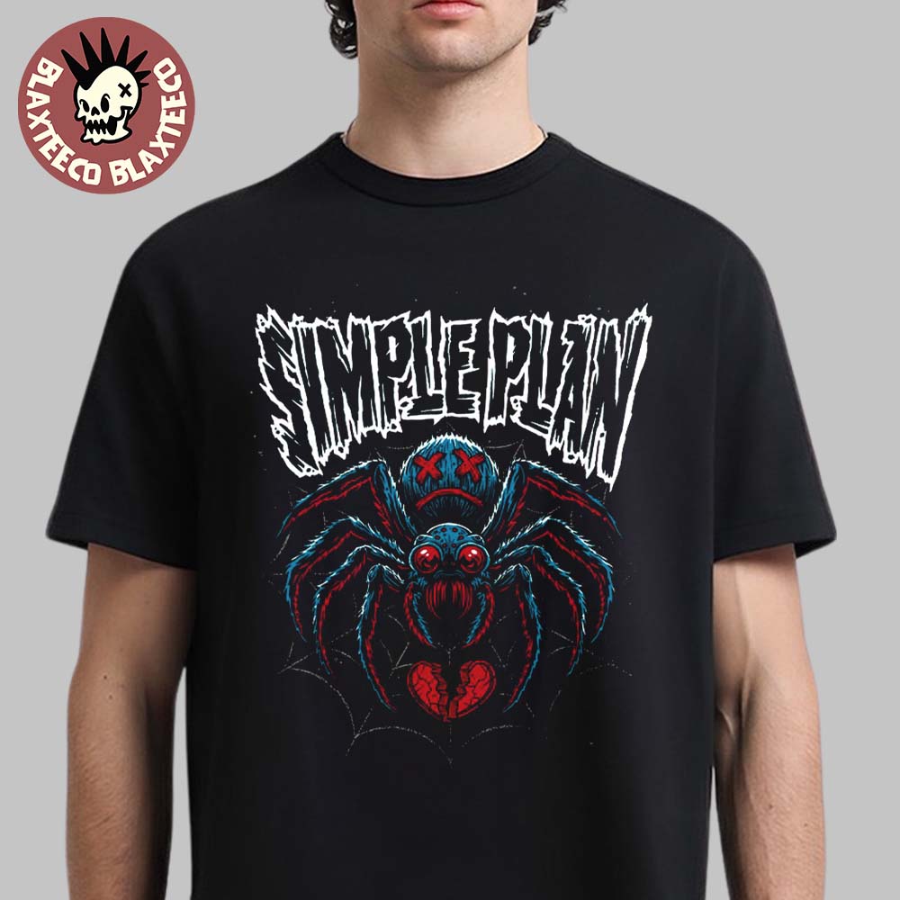 Simple Plan Spooky Season 2025 Halloween Spider T-Shirt Unisex T-shirt, Sweatshirt, Hoodie, Long Sleeve Tee - T-Shirt, Sweatshirt, Hoodie