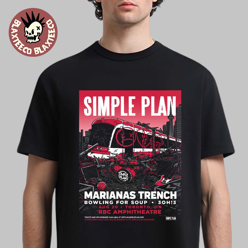 Simple Plan Toronto Ontario 2026 Event Poster At RBC Amphitheatre On August 20 2026 Essentials T-Shirt - T-Shirt, Sweatshirt, Hoodie