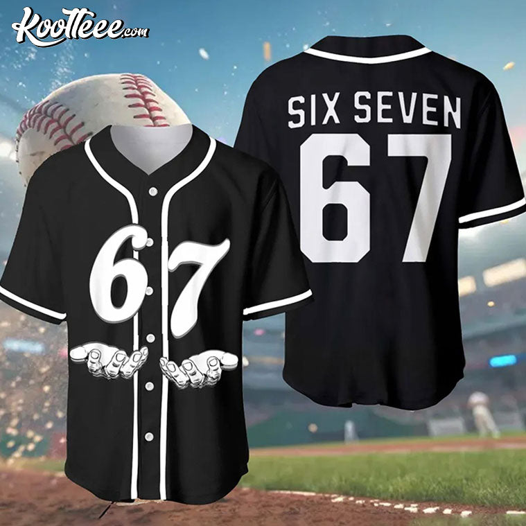 Six Seven Meme 6 7 Funny Baseball Jersey baseball jersey product view 1