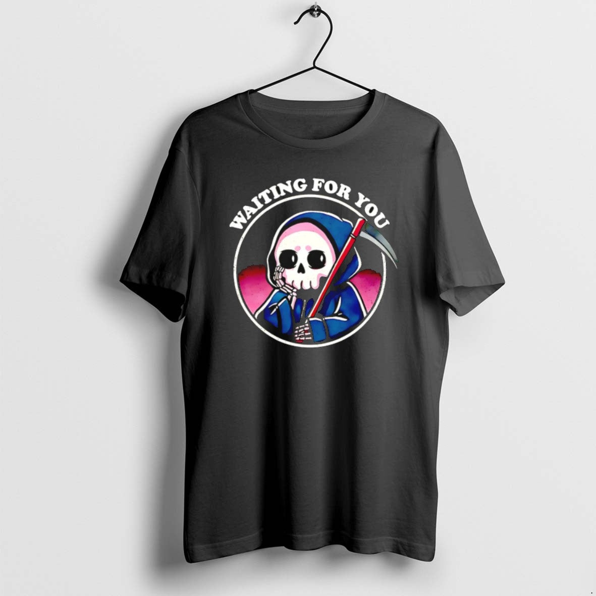 Skeleton Death Waiting For You Halloween T Shirts Unisex T-shirt, Sweatshirt, Hoodie, Long Sleeve Tee - T-Shirt, Sweatshirt, Hoodie