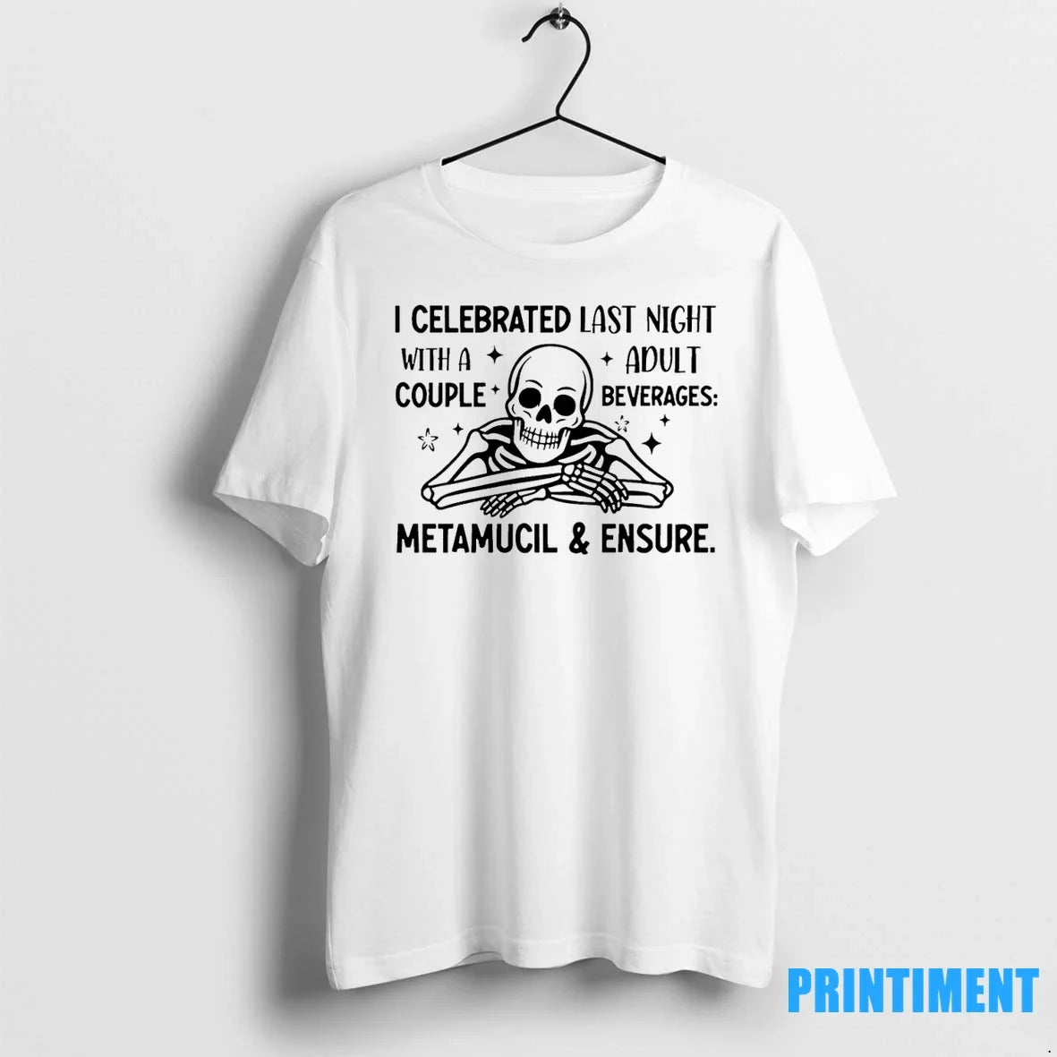 Skeleton I Celebrated Last Night With A Couple Adult Beverages Tshirts Sweater Unisex T-shirt, Sweatshirt, Hoodie, Long Sleeve Tee - T-Shirt, Sweatshirt, Hoodie