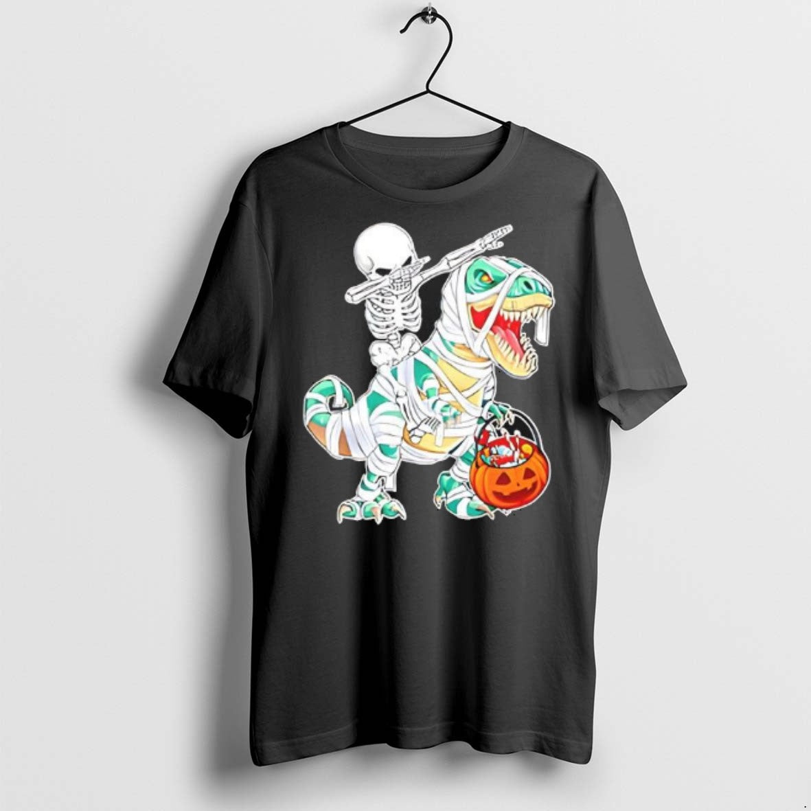 Skeleton Riding Dancing Dab Dinosaur Trex Halloween T Shirts Unisex T-shirt, Sweatshirt, Hoodie, Long Sleeve Tee - T-Shirt, Sweatshirt, Hoodie
