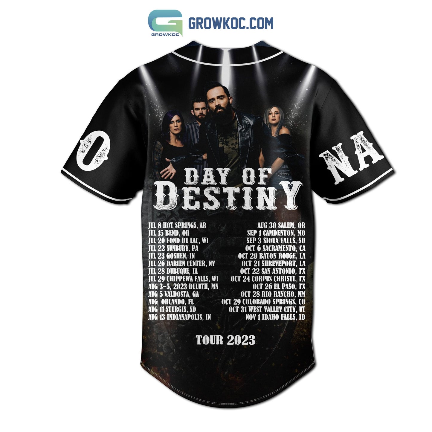 Skillet Day Of Destiny Tour 2023 Personalized Baseball Jersey baseball jersey product view 3
