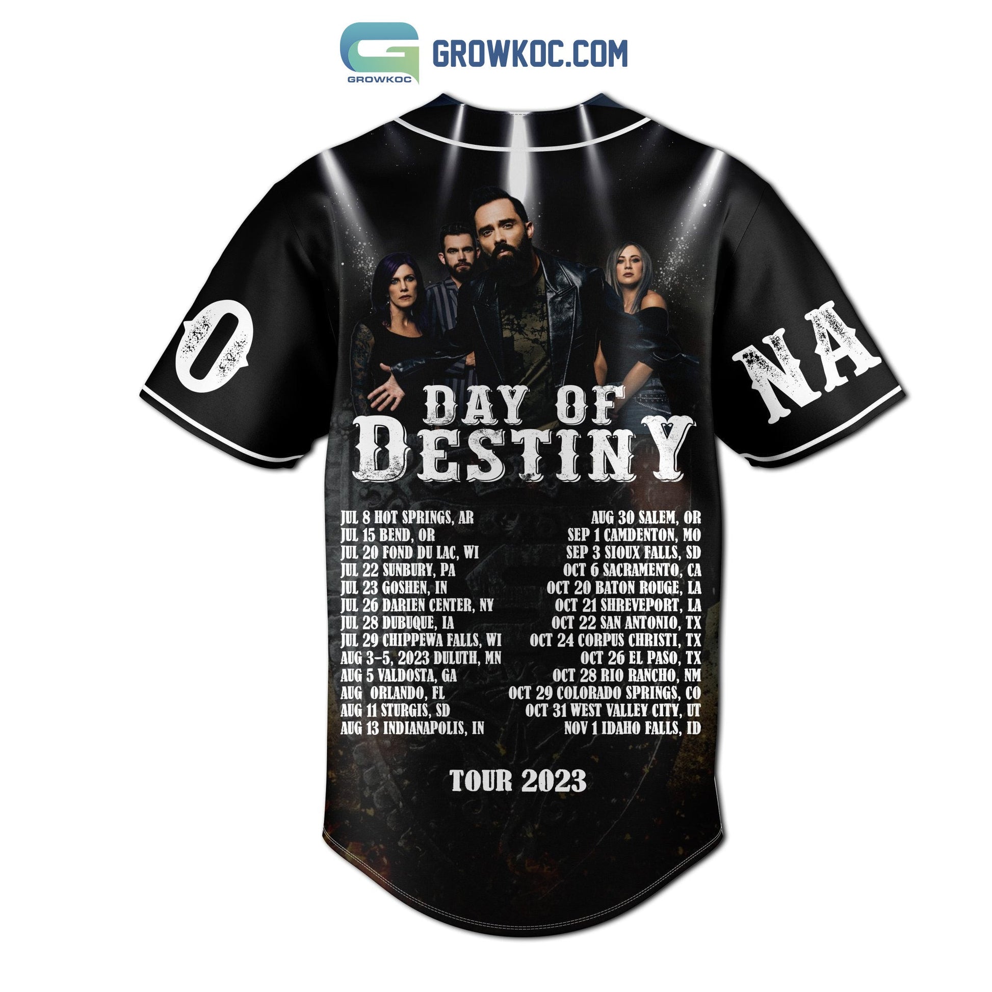 Skillet Day Of Destiny Tour 2023 Personalized Baseball Jersey baseball jersey product view 3