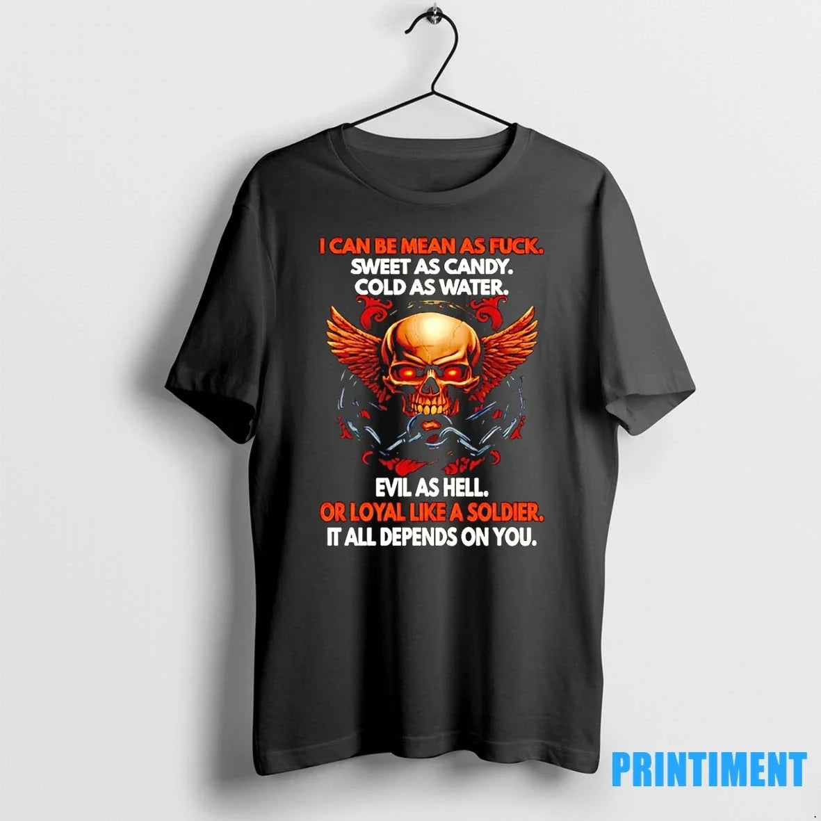 Skull I Can Be Mean As Fuck Sweet As Candy Cold As Water Evil As Unisex T-shirt, Sweatshirt, Hoodie, Long Sleeve Tee - T-Shirt, Sweatshirt, Hoodie