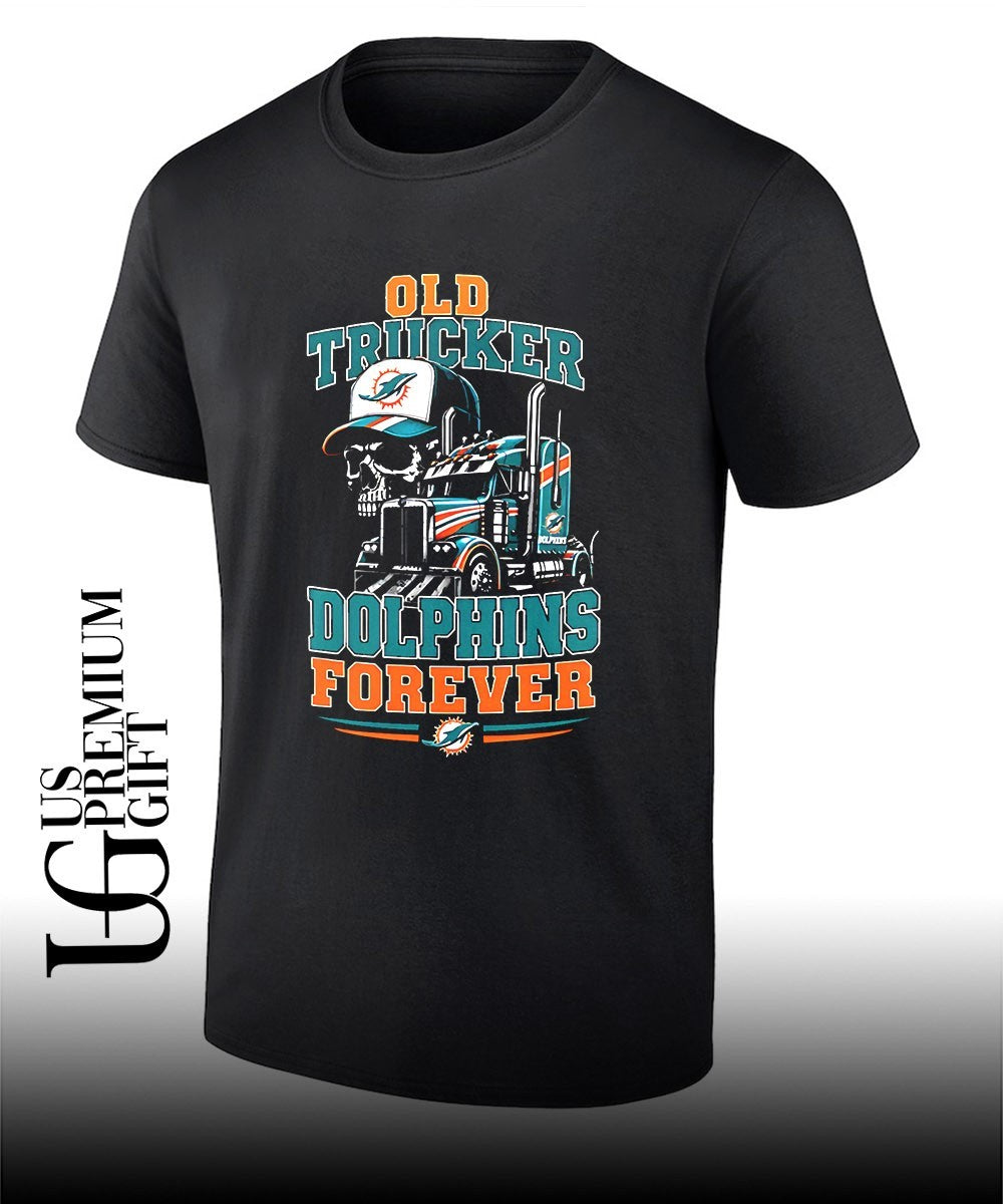 Skull Miami Dolphins old trucker forever shirt Unisex T-shirt, Sweatshirt, Hoodie, Long Sleeve Tee - T-Shirt, Sweatshirt, Hoodie
