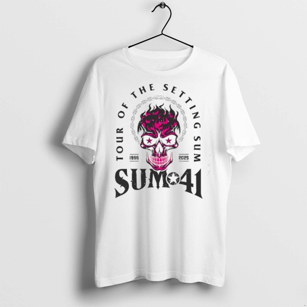 Skull Sum 41 Tour Of The Setting Sum 1996 2025 T Shirts Unisex T-shirt, Sweatshirt, Hoodie, Long Sleeve Tee - T-Shirt, Sweatshirt, Hoodie
