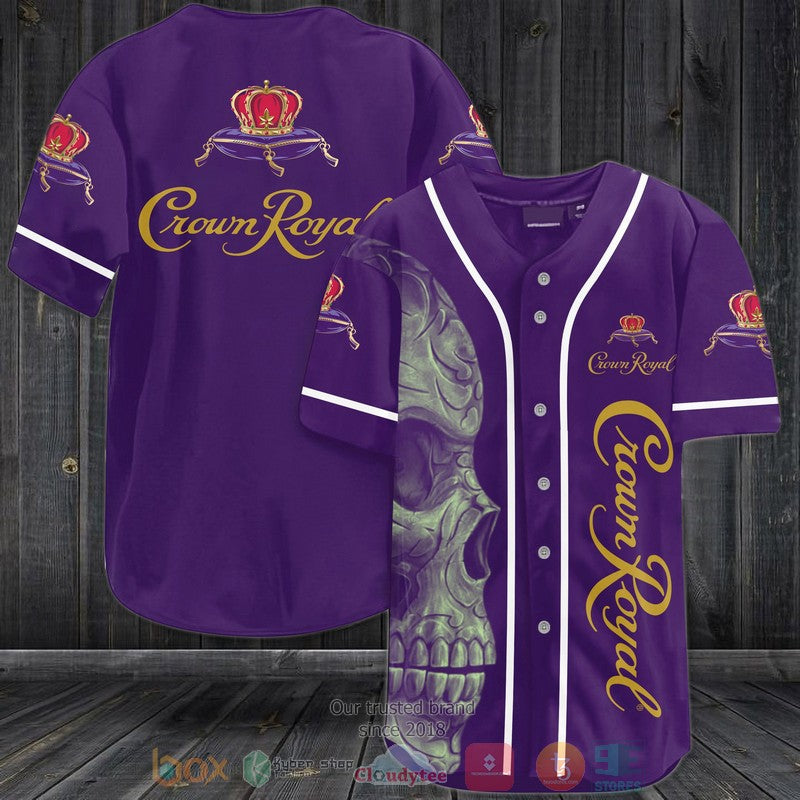 Skull Crown Royal dark purple Baseball shirt baseball jersey product view 1