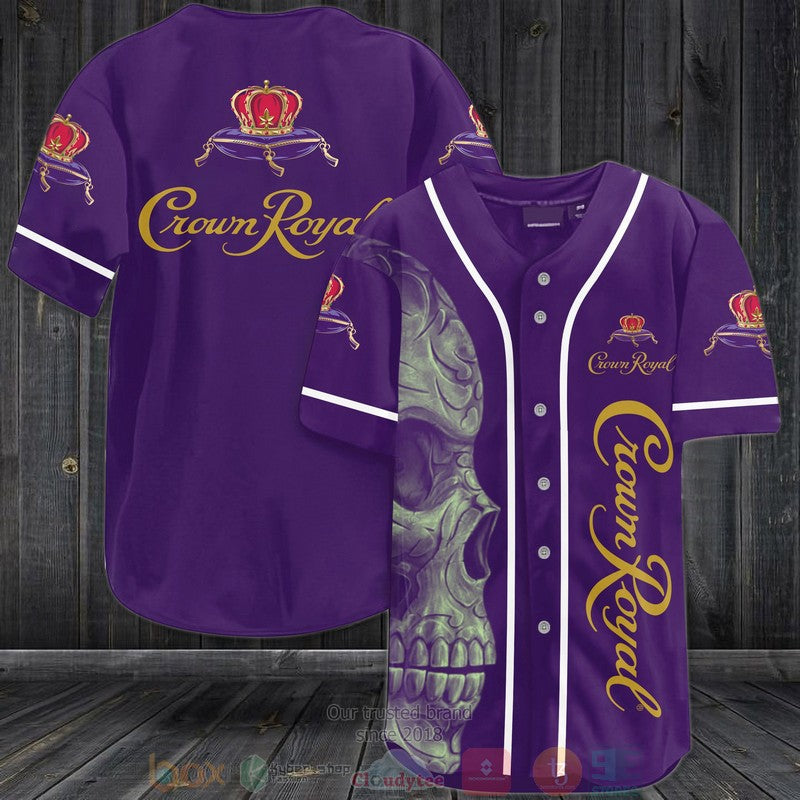 Skull Crown Royal purple Baseball shirt baseball jersey product view 1
