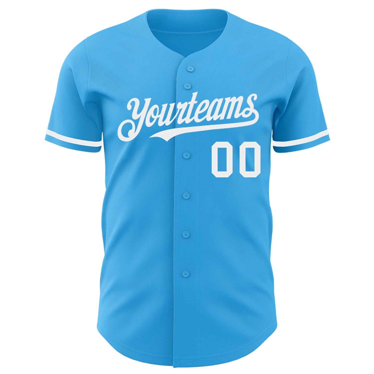 Custom Sky Blue White Authentic Baseball Jersey baseball jersey product view 2