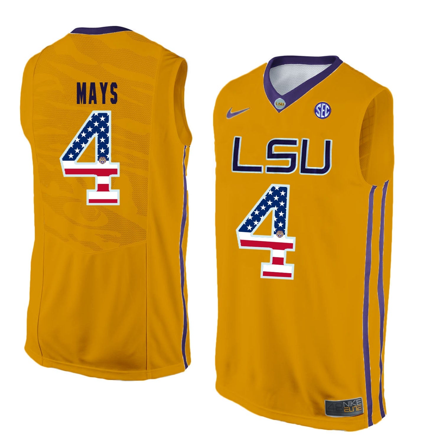 Skylar Mays 4 Gold College Football Jersey football jersey product view 1