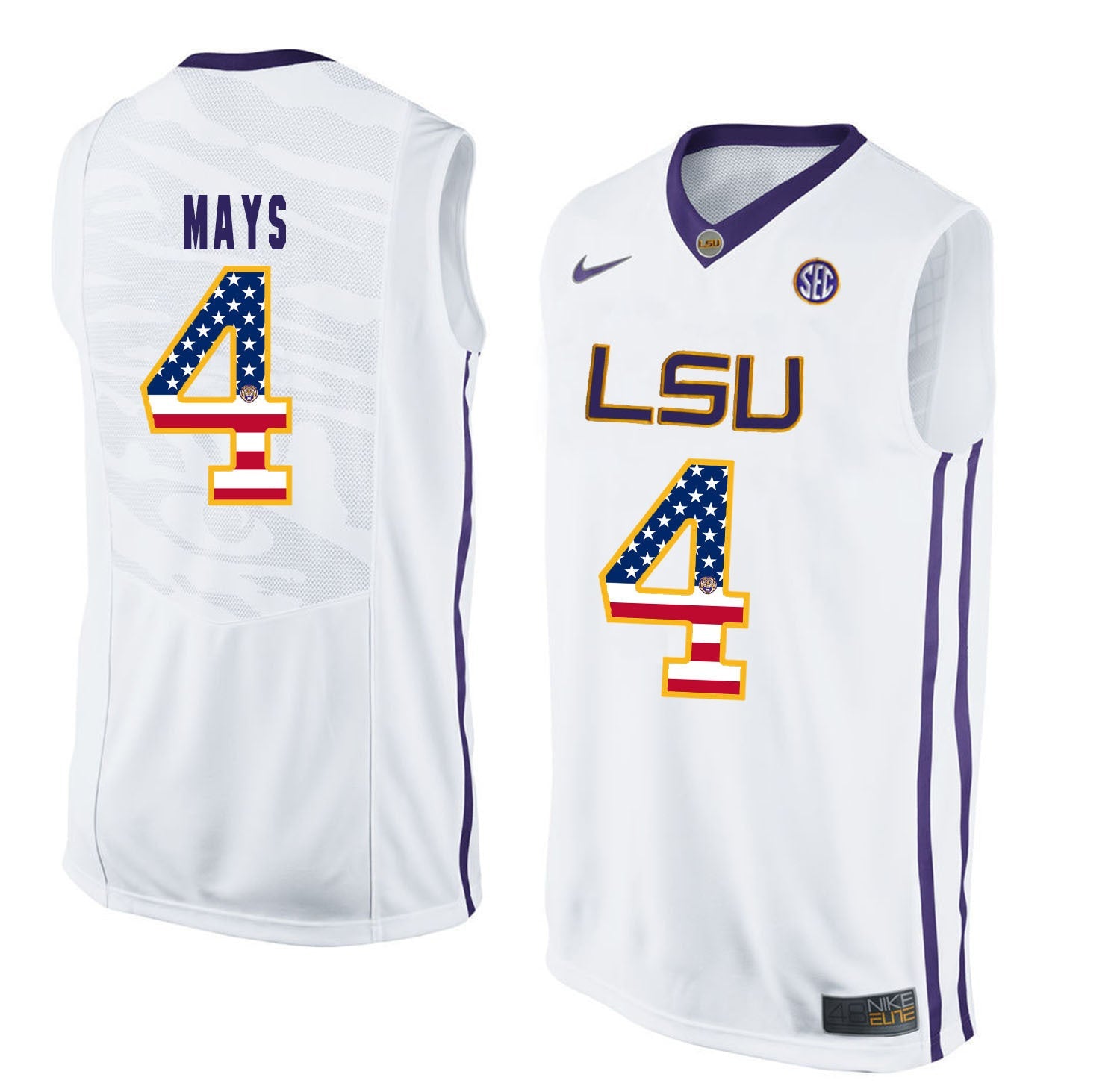 Skylar Mays 4 White College Football Jersey football jersey product view 1
