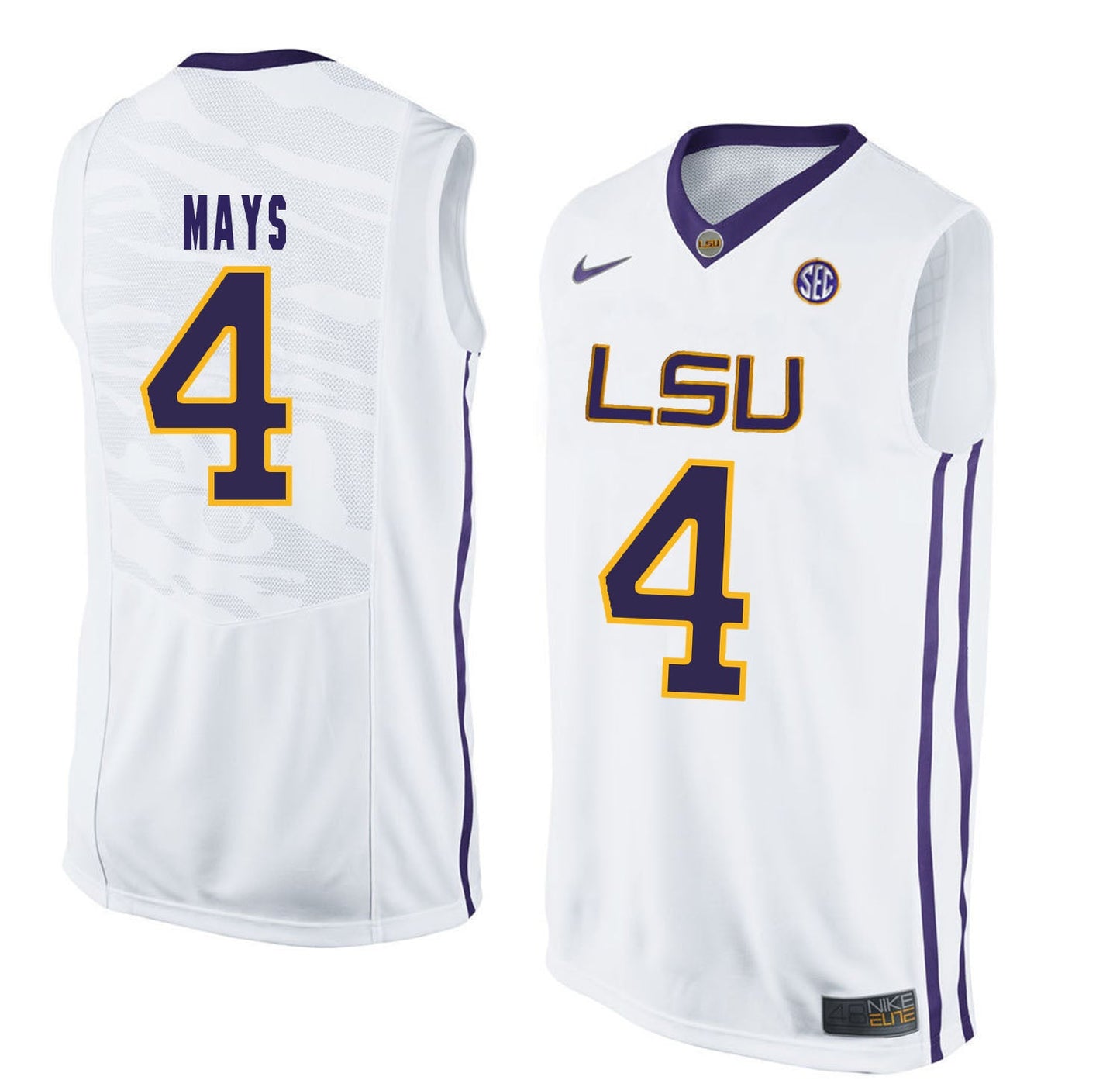 Skylar Mays 4 White Style 1 College Football Jersey football jersey product view 1