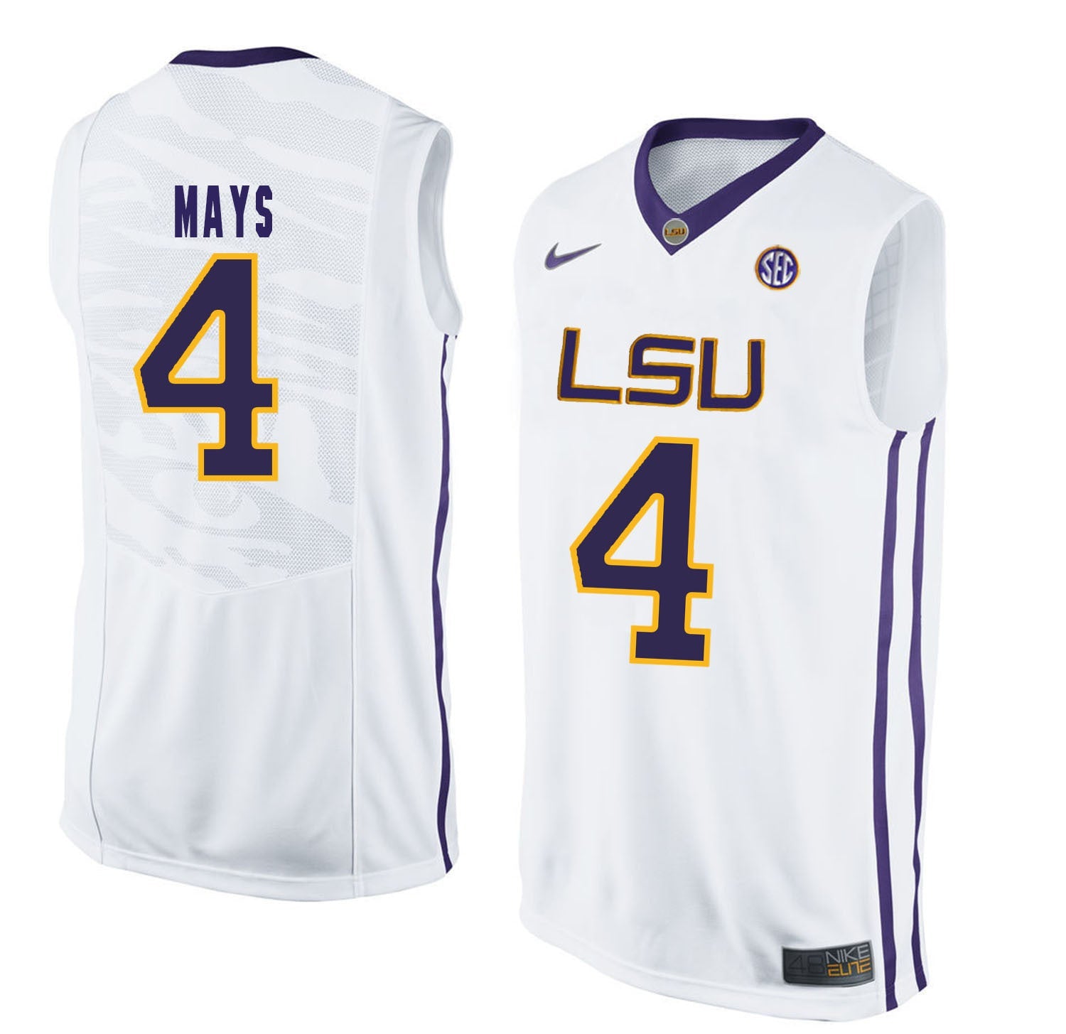Skylar Mays 4 White Style 1 College Football Jersey football jersey product view 1