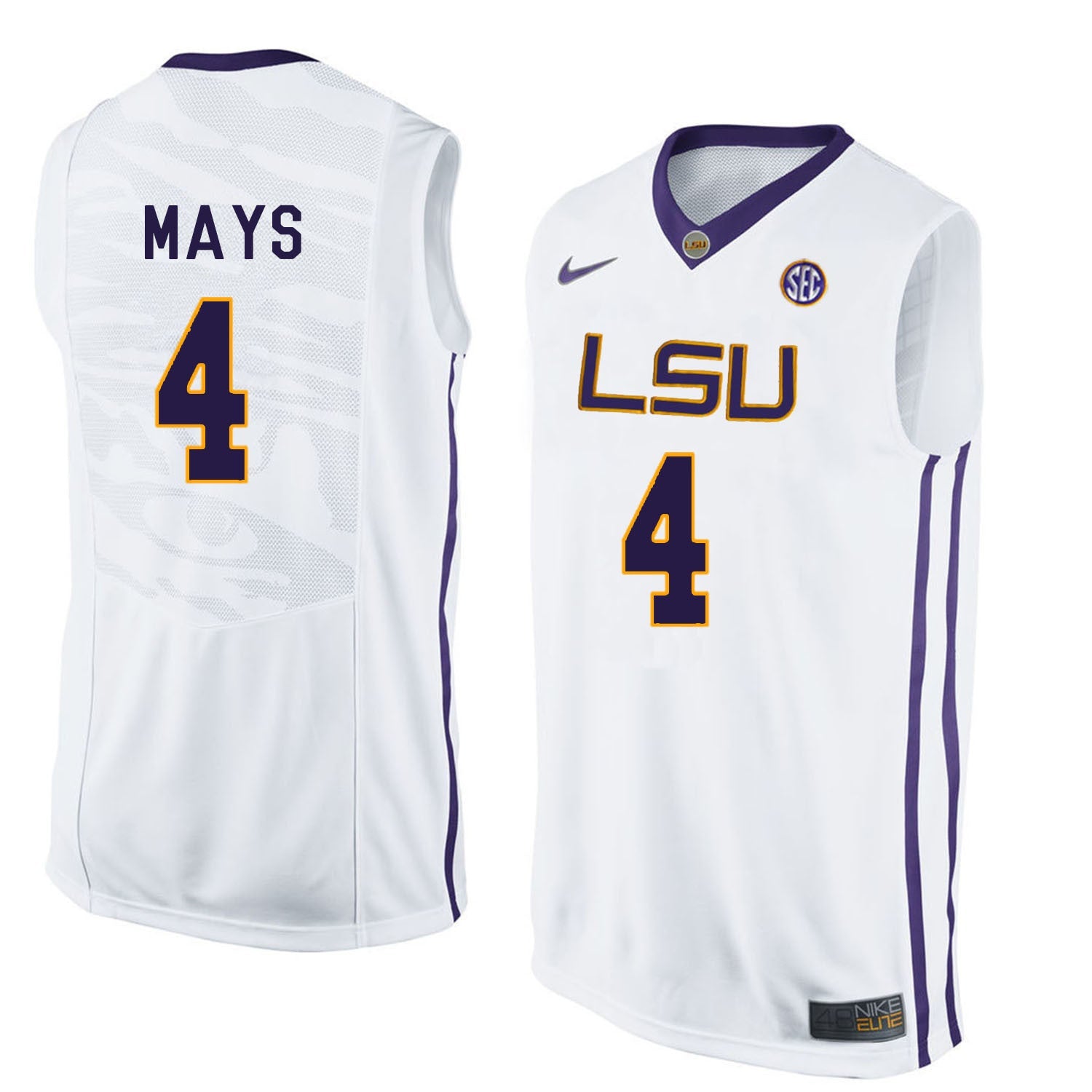 Skylar Mays 4 White Style 2 College Football Jersey football jersey product view 1