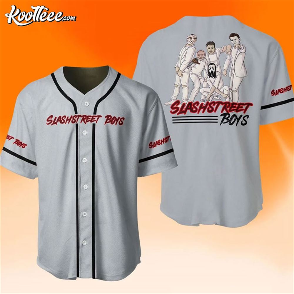 Slashstreet Boys Halloween Horror Movie Baseball Jersey baseball jersey product view 1