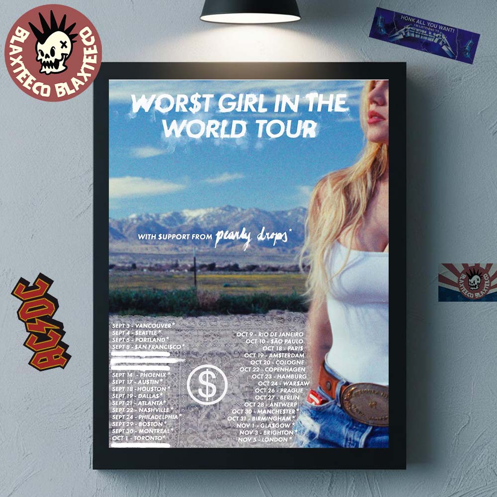 Slayyyter Worst Girl In The World Tour 2026 North America And Europe UK Schedule Dates Home Decor Poster Canvas - T-Shirt, Sweatshirt, Hoodie