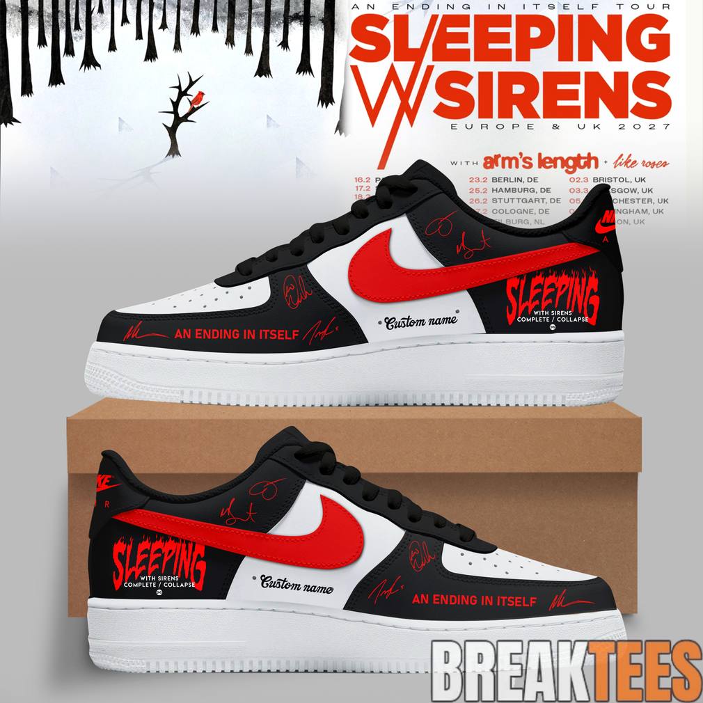Sleeping With Sirens An Ending In Itself Tour 2026 Custom AF1 Shoes Unisex T-shirt, Sweatshirt, Hoodie, Long Sleeve Tee - T-Shirt, Sweatshirt, Hoodie
