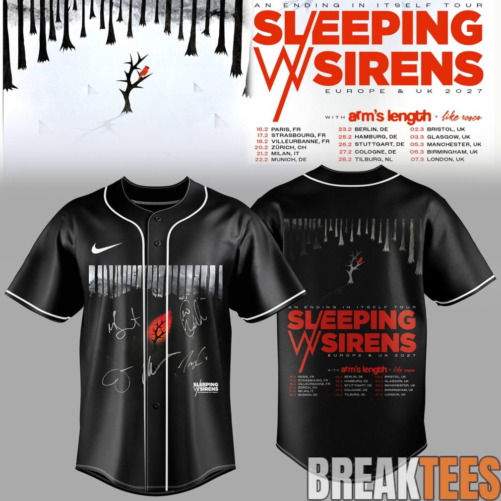 Sleeping With Sirens An Ending In Itself Tour Special Jersey Unisex T-shirt, Sweatshirt, Hoodie, Long Sleeve Tee - T-Shirt, Sweatshirt, Hoodie