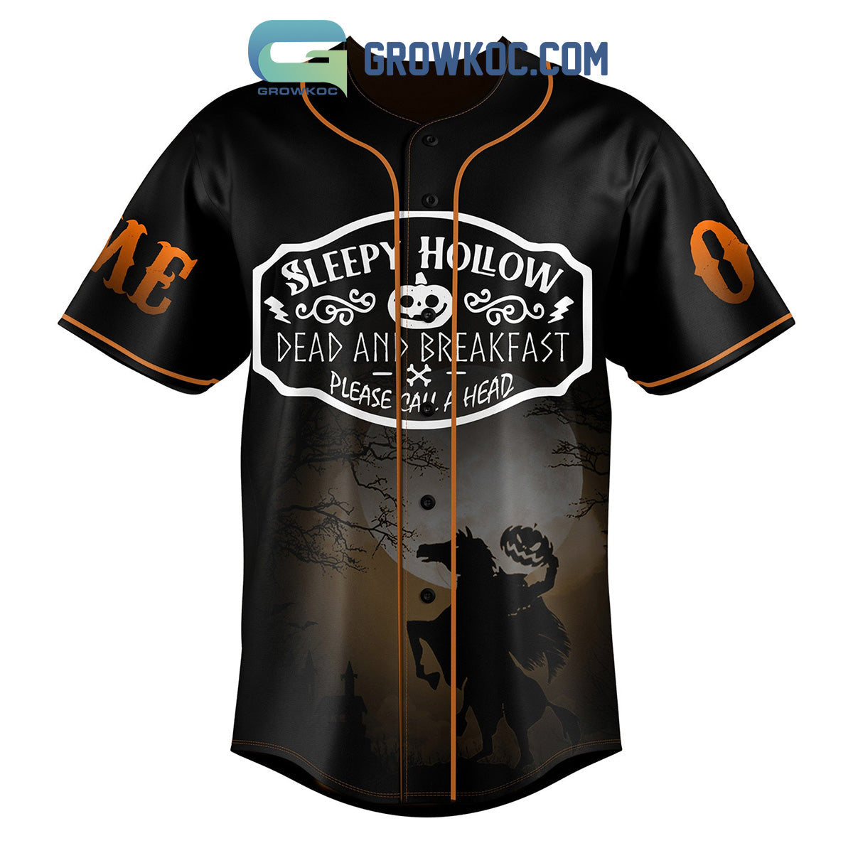 Sleepy Hollow Dead and Breakfast EST 1869 The Place To Rest A Weary Head Personalized Baseball Jersey baseball jersey product view 2
