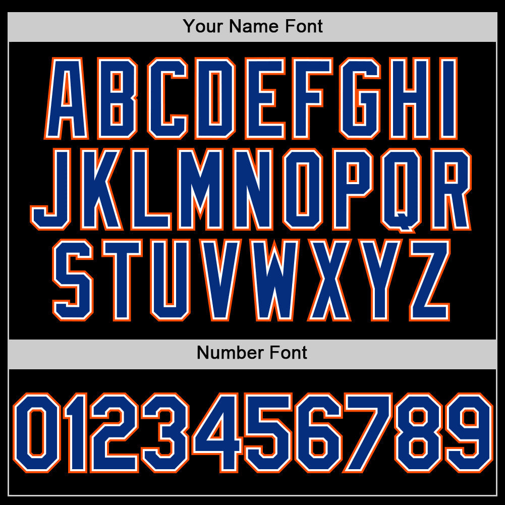 Custom Black Royal-Orange Authentic Sleeveless Baseball Jersey baseball jersey product view 4