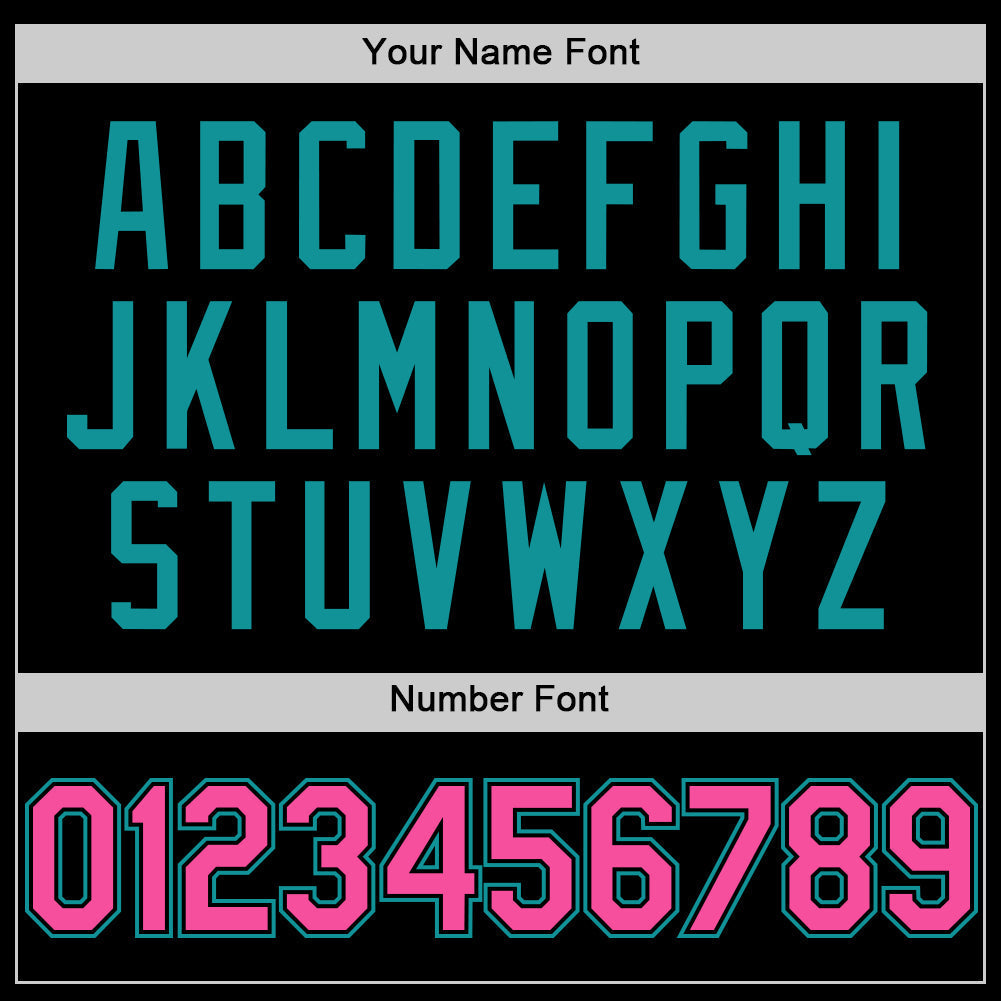 Custom Black Pink-Teal Authentic Sleeveless Baseball Jersey baseball jersey product view 4