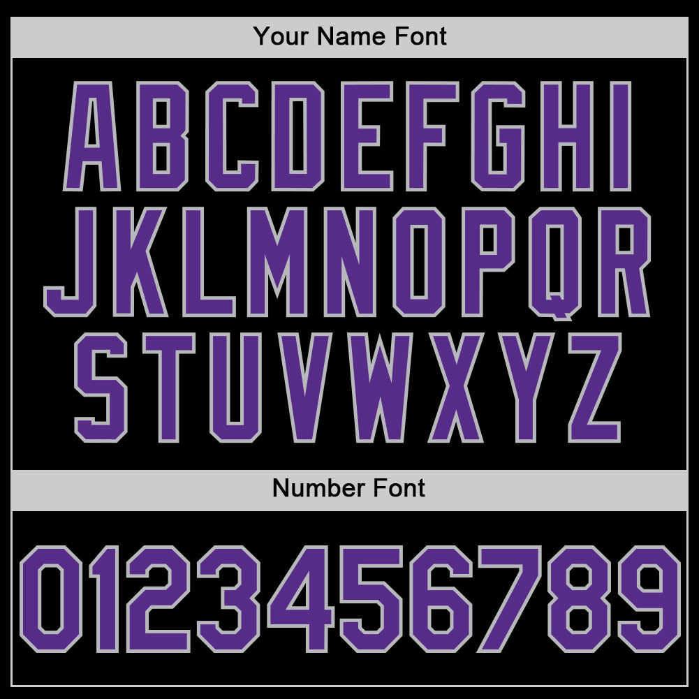 Custom Black Purple-Gray Authentic Sleeveless Baseball Jersey baseball jersey product view 4