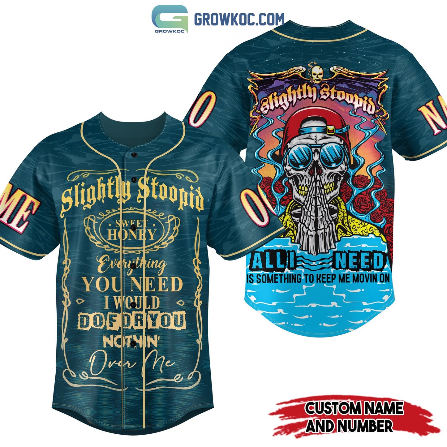 Slightly Stoopid All I Need Is Something To Keep Me Movin On Personalized Baseball Jersey baseball jersey product view 2