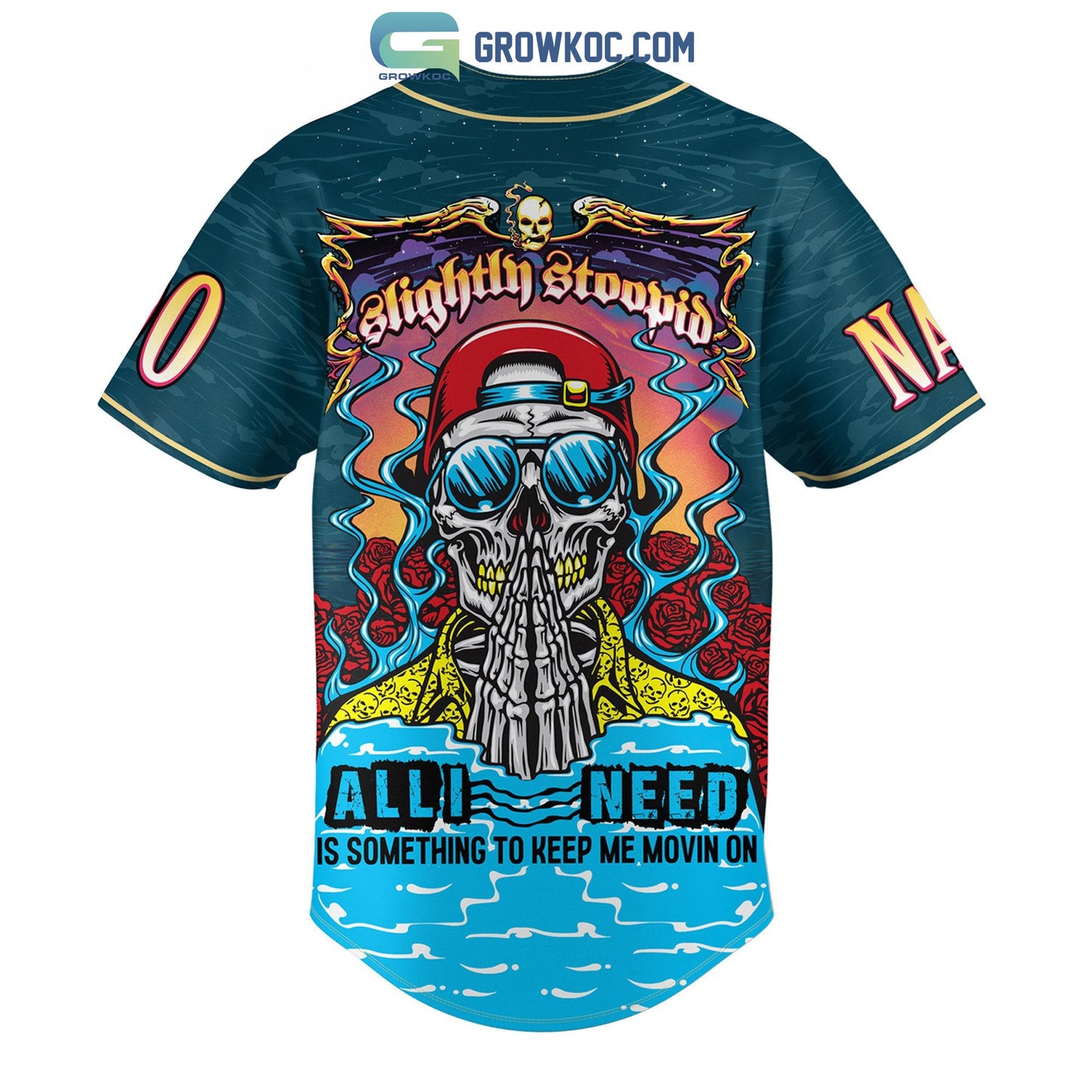 Slightly Stoopid All I Need Is Something To Keep Me Movin On Personalized Baseball Jersey baseball jersey product view 3